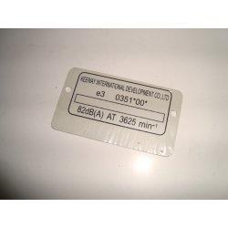 PLAQUE IDENTIFICATION CHASSIS