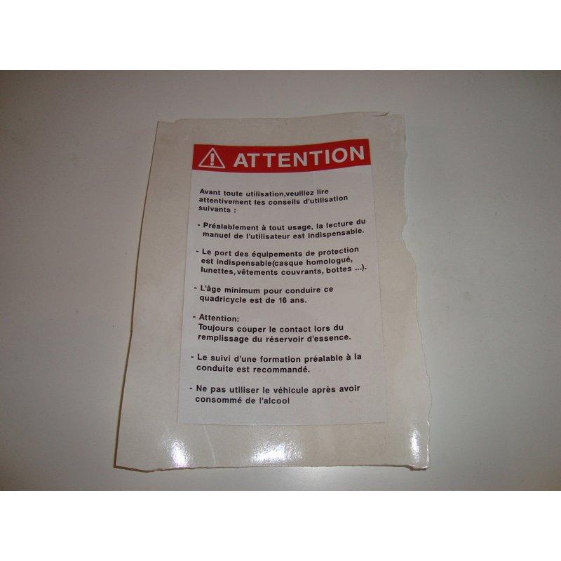 PLAQUE AVERTISSEMENT 1