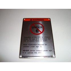PLAQUE INTERDIT AUX MOINS DE 6 ANS""