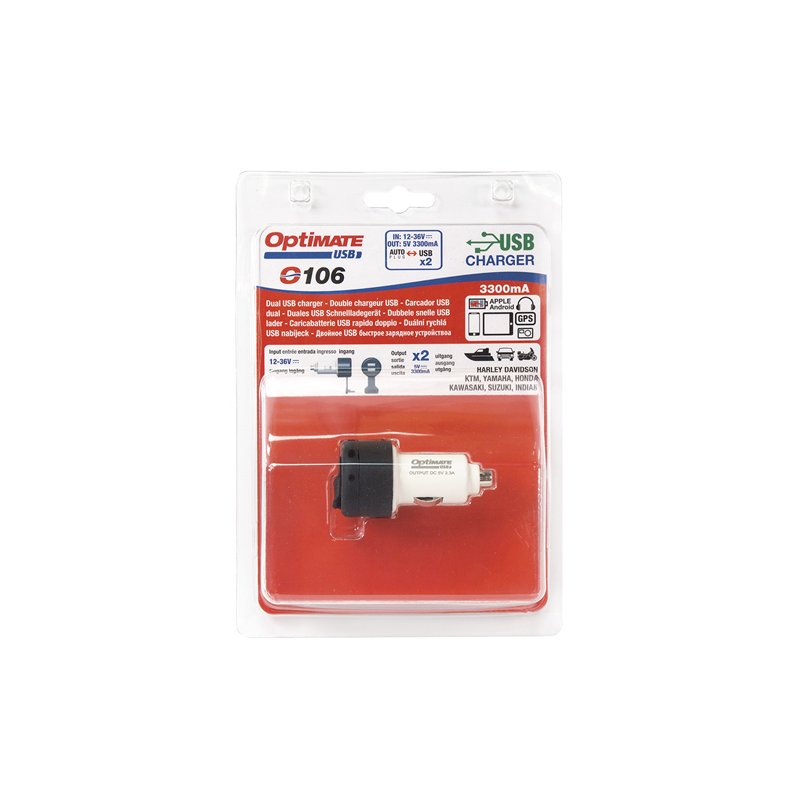 O-106 Chargeur USB 2 sorties (allume-cigare)  T106