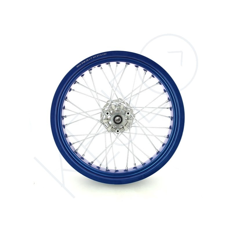 ROUE ARRIÈRE 17'' BLEU MRT-DRAC SM 2015 (JANTE BLEU + MOYEU GRIS + RAYONS)