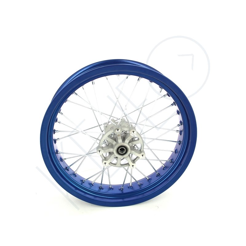 ROUE ARRIÈRE 17'' BLEU MRT-DRAC SM 2015 (JANTE BLEU + MOYEU GRIS + RAYONS)