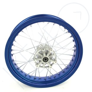 ROUE ARRIÈRE 17'' BLEU MRT-DRAC SM 2015 (JANTE BLEU + MOYEU GRIS + RAYONS)