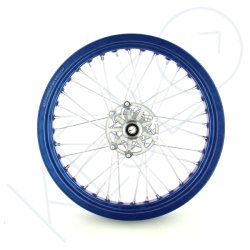 ROUE AVANT 17'' BLEU MRT-DRAC SM 2015 (JANTE BLEUE + MOYEU GRIS + RAYONS)