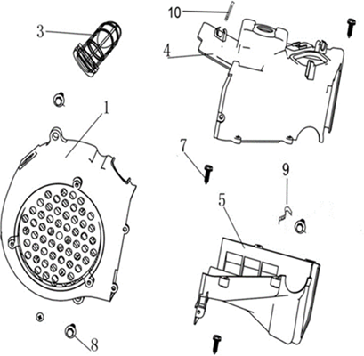 CACHES VENTILATEUR   COLLECTEUR D AIR