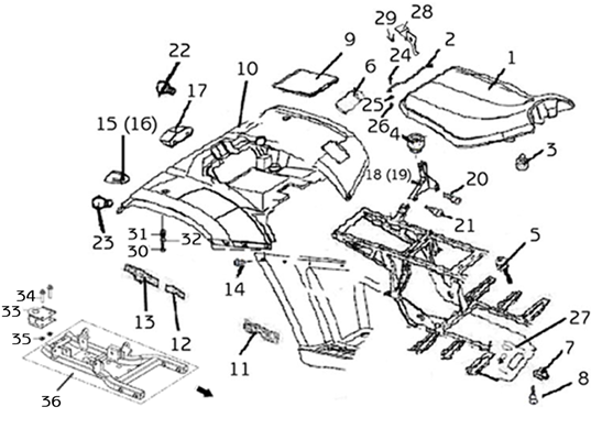 CARROSSERIE ARRIERE   SELLE