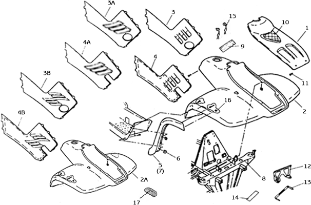 CARROSSERIE AVANT   CHASSIS   AUTOCOLLANTS