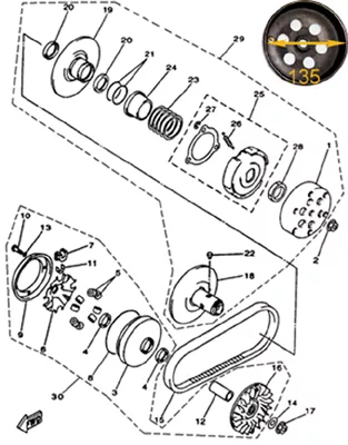 VARIATEUR   EMBRAYAGE VERSION SANS FLASH BRAKE