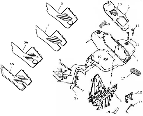 CARROSSERIE AVANT   CHASSIS   AUTOCOLLANTS