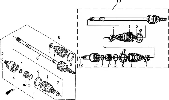 CARDAN AVANT 4X4   CARDAN ARRIERE