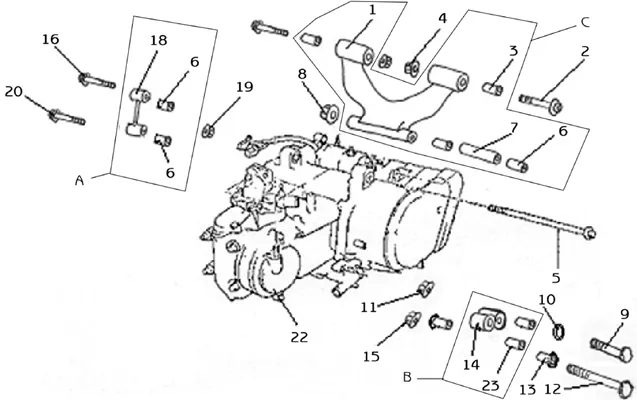 ENSEMBLE MOTEUR   SUPPORT MOTEUR
