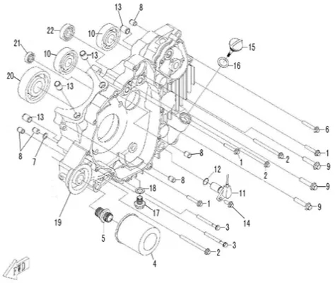CARTER MOTEUR GAUCHE