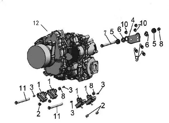 ENSEMBLE MOTEUR   SUPPORT MOTEUR