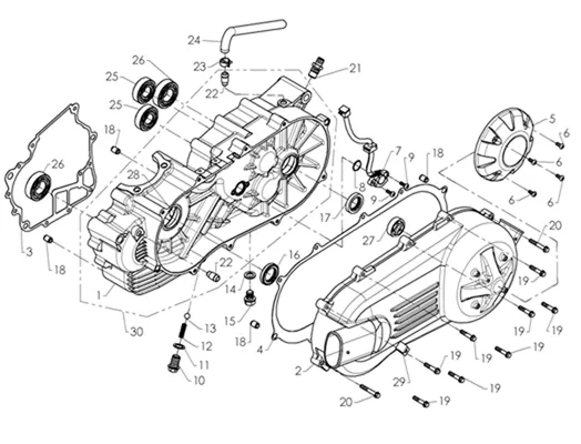 CARTER BAS MOTEUR GAUCHE