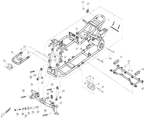 CADRE   SUSPENSION AVANT