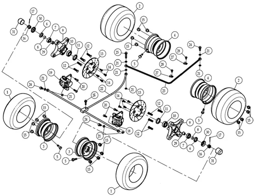 CIRCUIT DE FREINAGE   ENSEMBLE ROUES