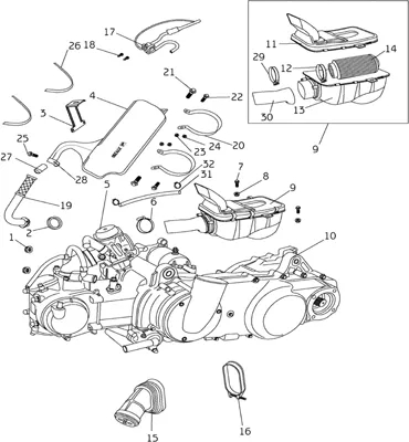 ECHAPPEMENT   FILTRE A AIR   CARBURATEUR