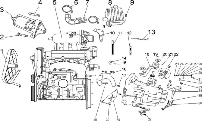 MOTEUR   BOITE A AIR