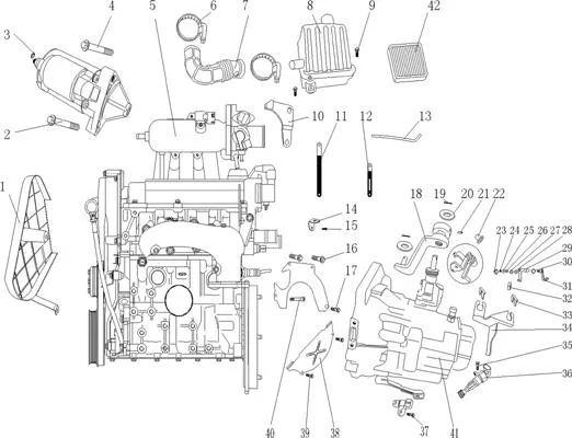 ENSEMBLE MOTEUR   BOITE A AIR 