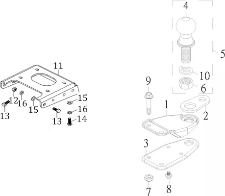 SYSTEME D ATTELAGE   SUPPORT TREUIL  ACCESSOIRES 