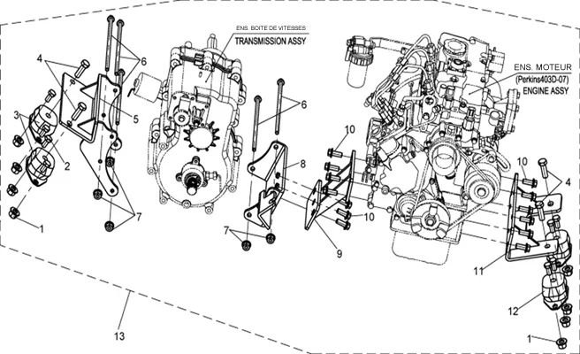 SUPPORTS MOTEUR ET BOITE DE VITESSES