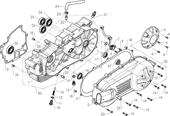CARTER BAS MOTEUR GAUCHE