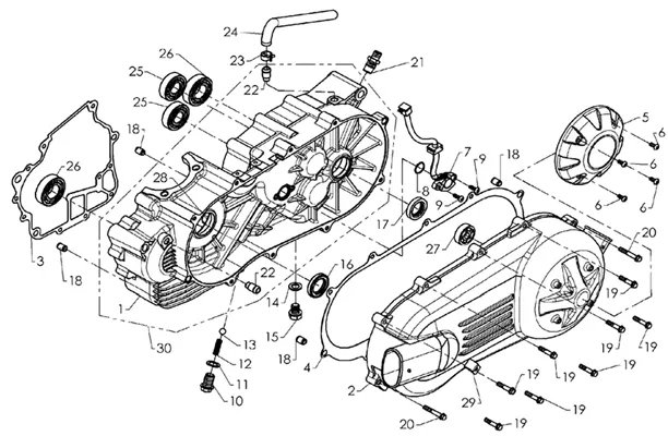 CARTER BAS MOTEUR GAUCHE