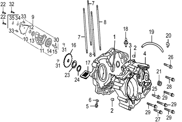 CARTER MOTEUR   POMPE A HUILE