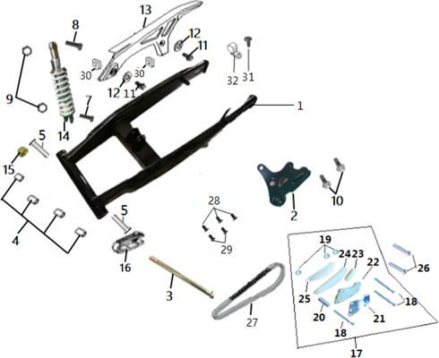 BRAS OSCILLANT   SUSPENSION ARRIERE
