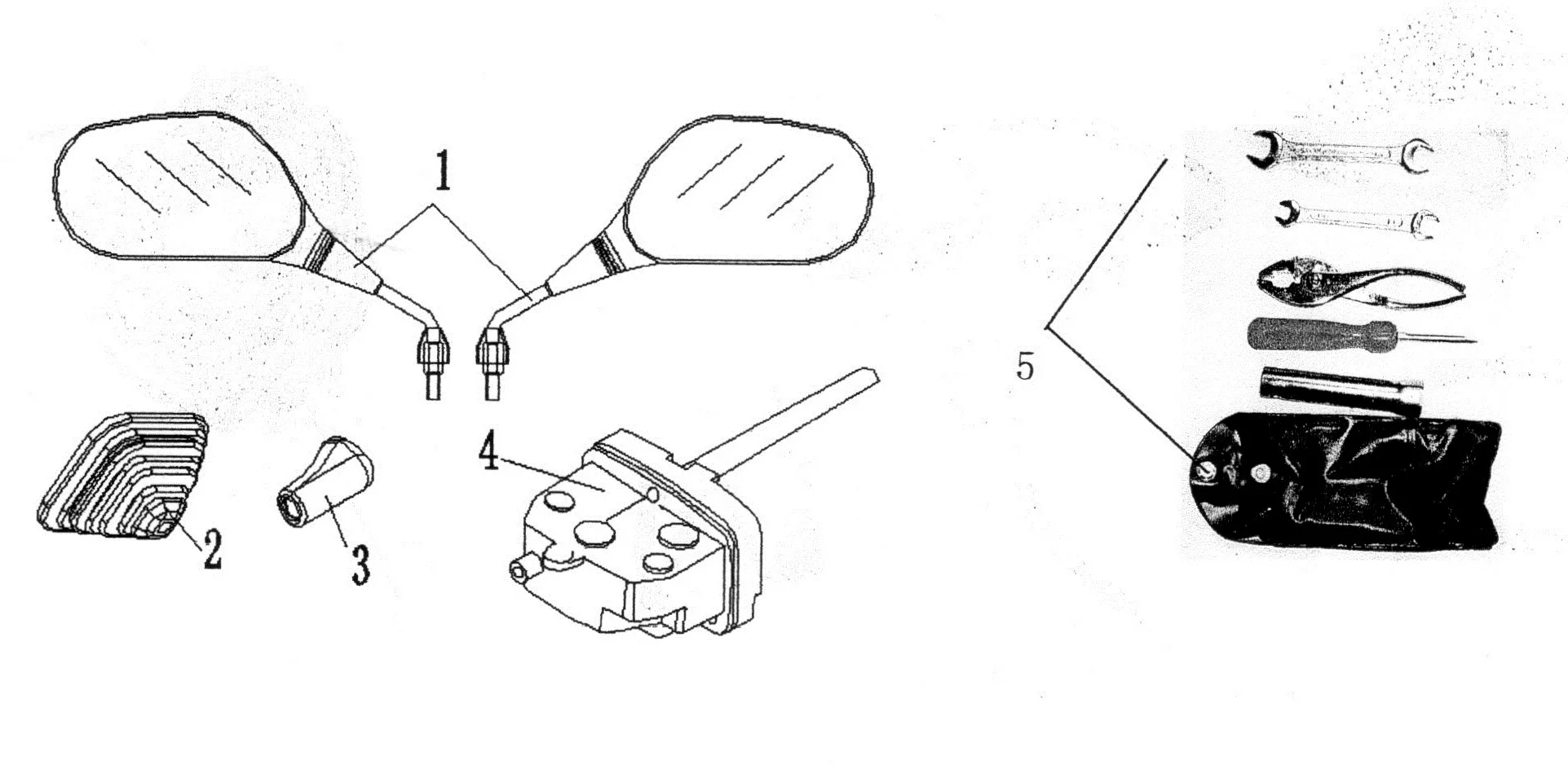 LEVIER D INVERSEUR - RETROVISEURS - OUTILS