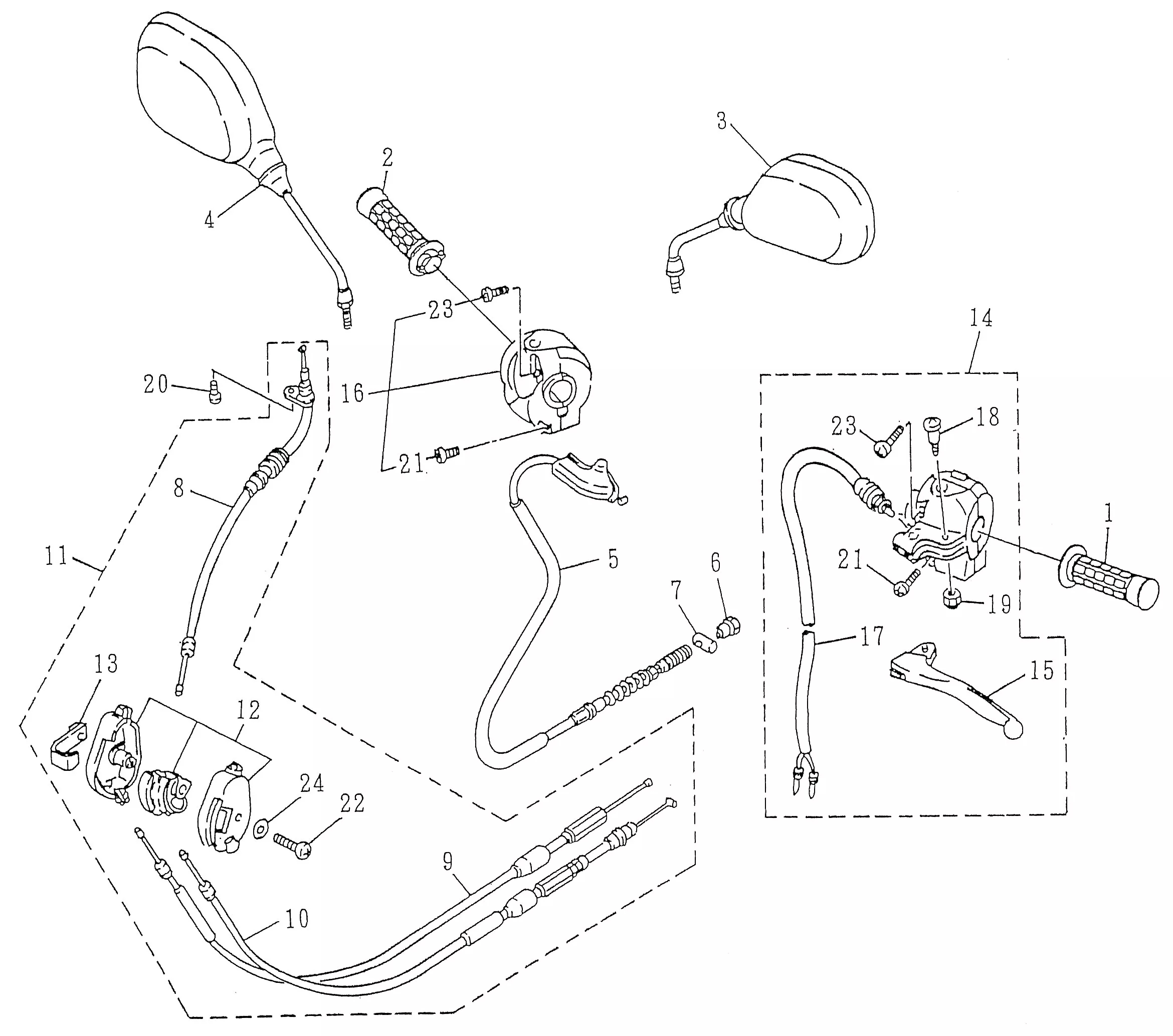 COMMODOS CABLES POIGNEE ET RETROVISEURS