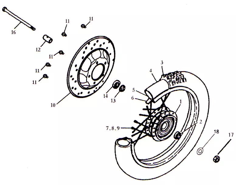 ROUE AVANT FREIN A DISQUE