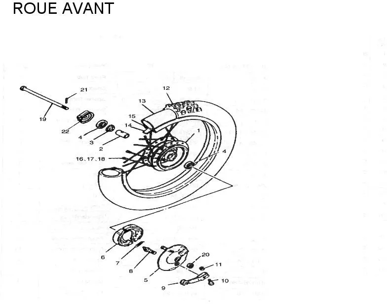 ROUE AVANT FREIN TAMBOUR