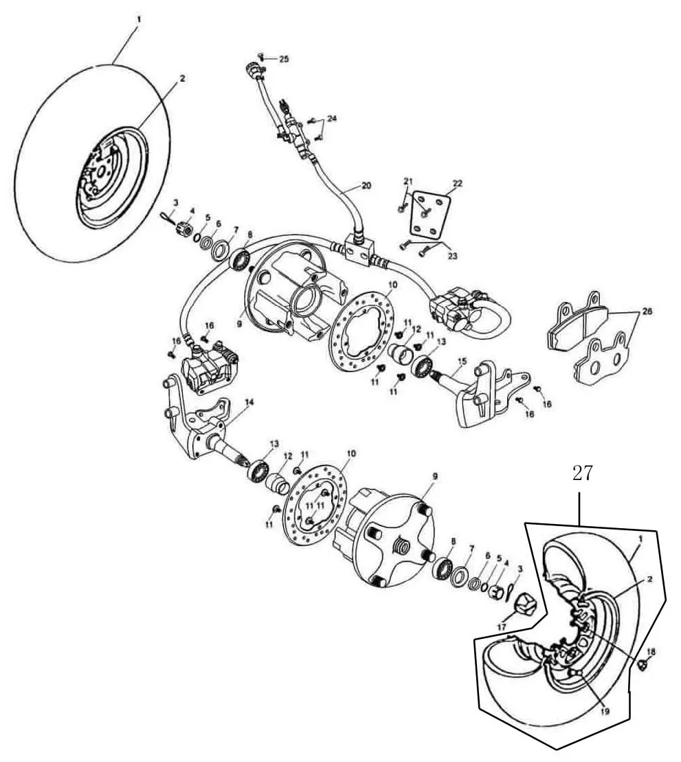 ROUE AVANT - SYSTEME DE FREIN AVANT