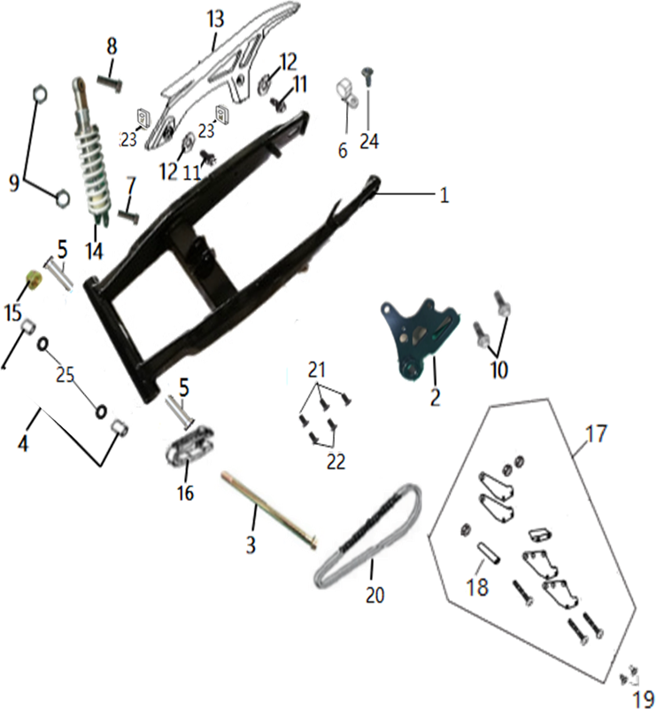 BRAS OSCILLANT   SUSPENSION ARRIERE