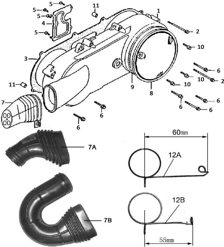 CACHE CARTER MOTEUR GAUCHE MODELE 2019 ET AVANT