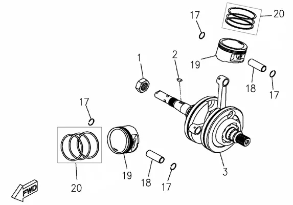 EMBIELLAGE AVEC PISTONS