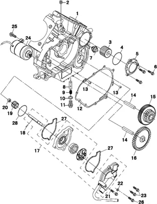 CARTER MOTEUR GAUCHE   POMPE A EAU