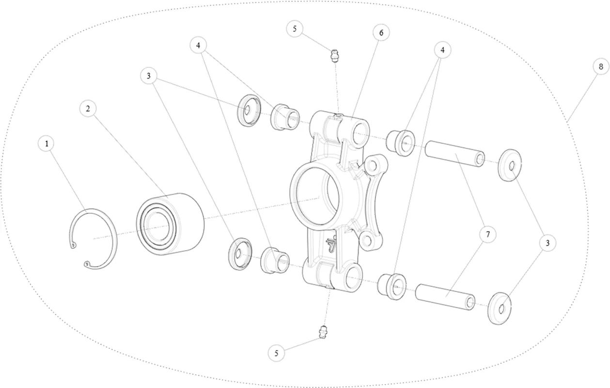 PIVOT DE ROUE ARRIERE GAUCHE APRES NUMERO DE SERIE 001782