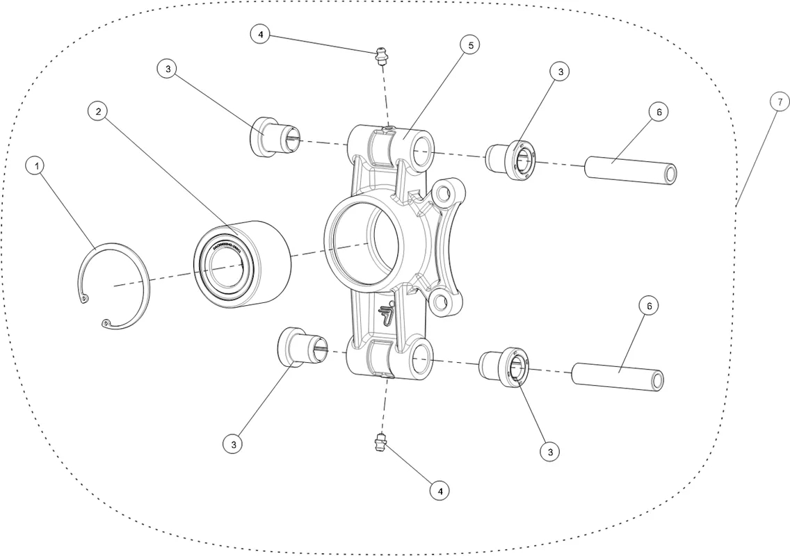 PIVOT DE ROUE ARRIERE GAUCHE AVANT NUMERO DE SERIE 001782