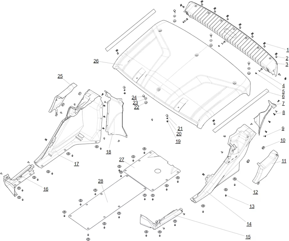 CARROSSERIE LATERALE   TOIT   PROTECTIONS INF 