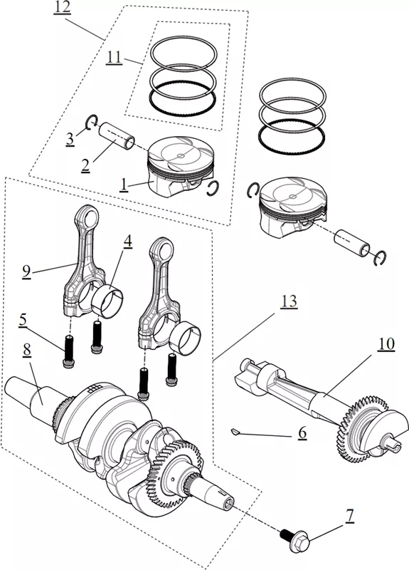 ENSEMBLE VILEBREQUIN   PISTON
