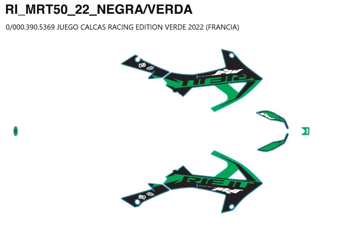 JEU D'AUTOCOLLANTS RACING EDITION GREEN