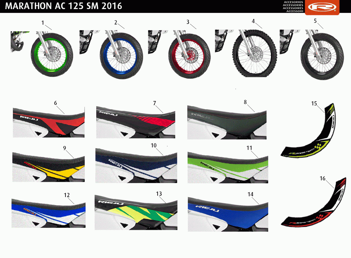 ACCESSOIRES - ROUES / SELLES