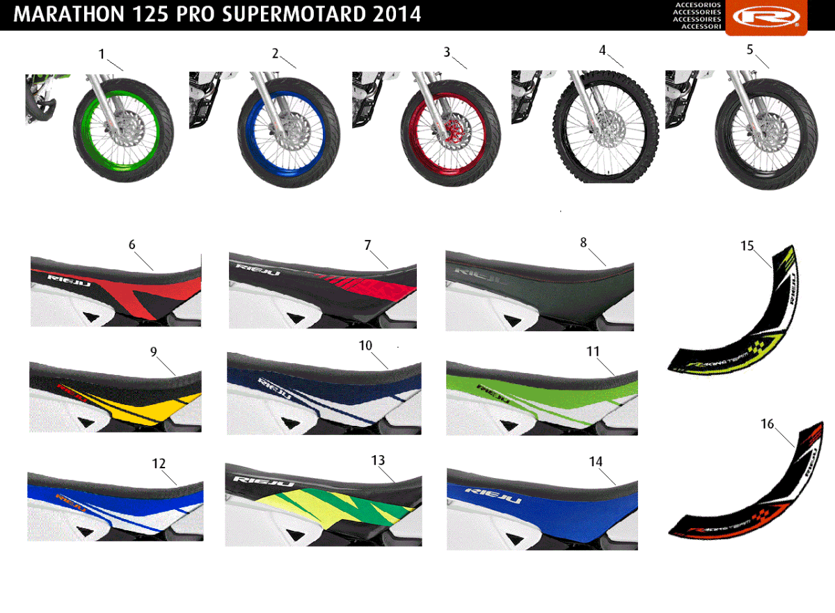 ACCESSOIRES - ROUES / SELLES