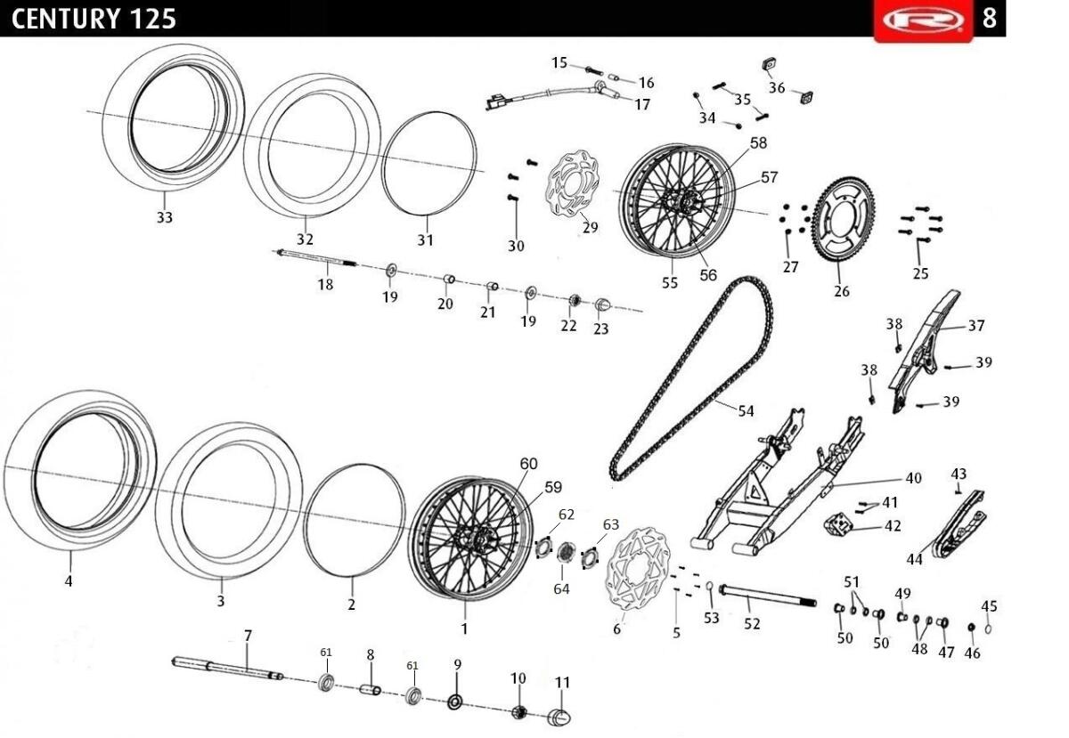 ROUES - CHAINE - BRAS OSCILLANT