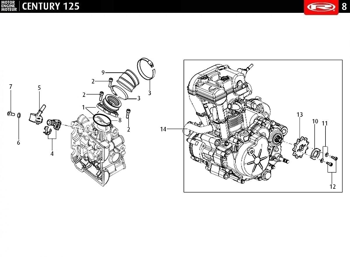 SYSTEME D'INJECTION - MOTEUR COMPLET - PIGNON SORTIE BOITE