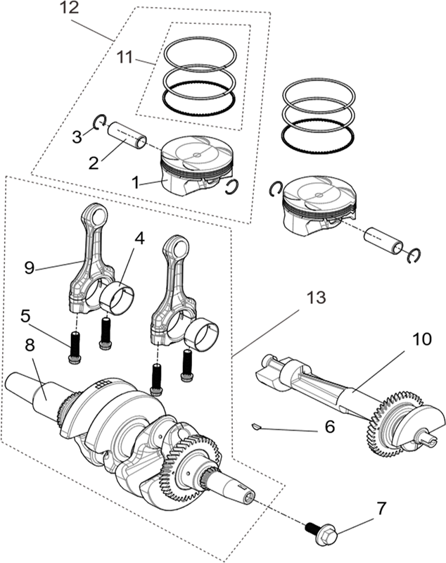 ENSEMBLE VILEBREQUIN / PISTON / BALANCIER