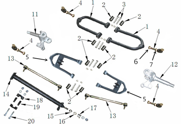 SUSPENSION AV/COLONNE DIR. (NO SERIE L08AG.A7...)