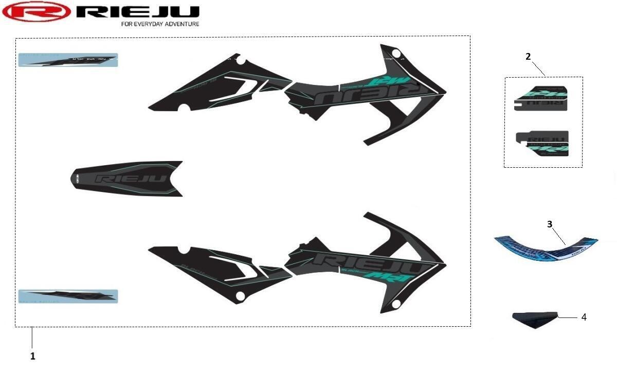 JEU D'AUTOCOLLANTS BLACK SERIES BLEU